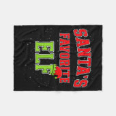 Santa's Favorite Elf Christmas Family Matching Gro フリースブランケット (正面(横))