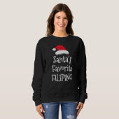 Santas Favorite Filipino   Christmas     Xmas paja スウェットシャツ (正面フル)