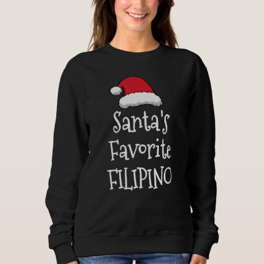 Santas Favorite Filipino   Christmas     Xmas paja スウェットシャツ (正面)