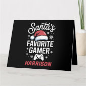 Santa's Favorite Gamer Personalized Gaming Xmas カード (正面)