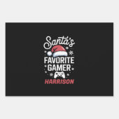 Santa's Favorite Gamer Personalized Gaming Xmas ラッピングペーパーシート (正面)