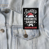 Santa's Favorite Gamer Personalized Gaming Xmas 缶バッジ (インサイチュ)