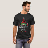 Santa's Favorite Gnome Buffalo Plaid Family Christ Tシャツ (正面フル)