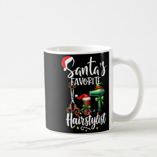 Santa's Favorite Hair Stylist Christmas Hairdresse コーヒーマグカップ (右)