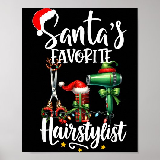Santa's Favorite Hair Stylist Christmas Hairdresse ポスター (正面)
