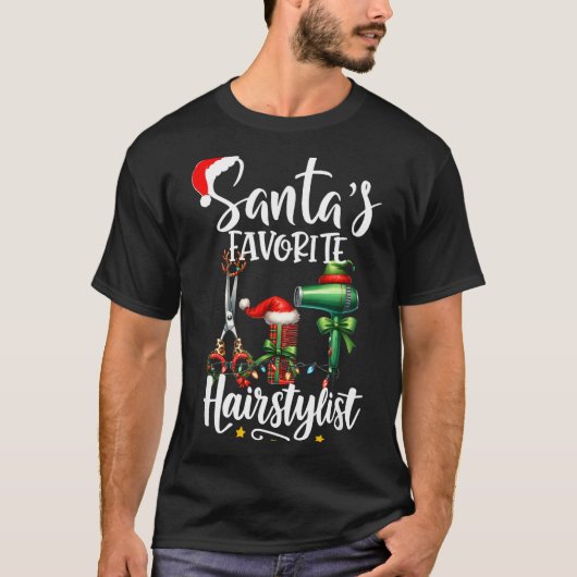 Santa's Favorite Hair Stylist Christmas Hairdresse Tシャツ (正面)