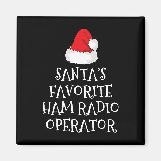 Santa's Favorite Ham Radio Operator Christmas Hat  マグネット (正面)
