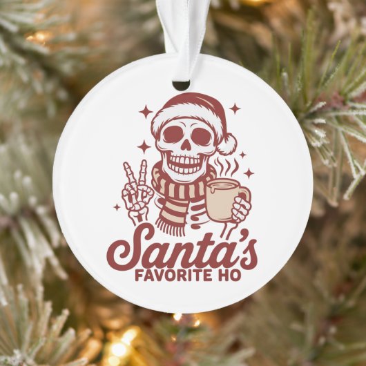 Santa's Favorite Ho Skeleton Snarky Christmas  オーナメント (ツリー)