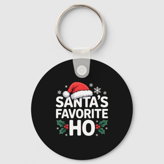 Santa's Favorite Ho Tee Funny Christmas Graphic キーホルダー (正面)