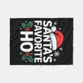 Santa's Favorite Ho Tee Funny Christmas Graphic  フリースブランケット (正面(横))