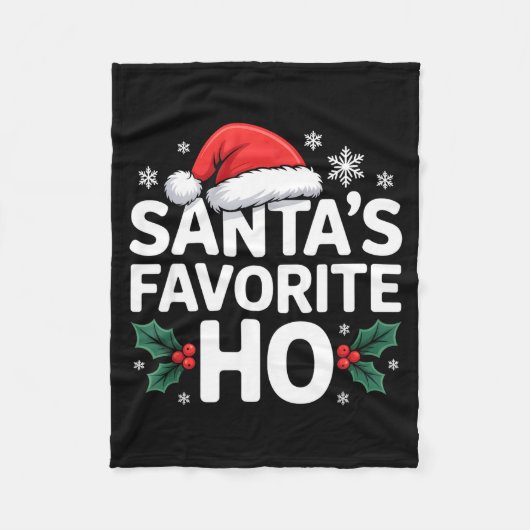 Santa's Favorite Ho Tee Funny Christmas Graphic  フリースブランケット (正面)