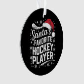 Santa's Favorite Hockey Player Pajama Christmas オーナメント (正面)