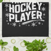 Santa's Favorite Hockey Player Pajama Christmas キッチンタオル (折り畳み)