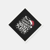 Santa's Favorite Hockey Player Pajama Christmas スタンダードカクテルナプキン (角)