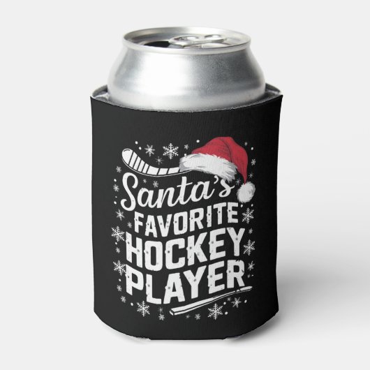 Santa's Favorite Hockey Player Pajama Christmas 缶クーラー (缶正面)