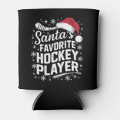Santa's Favorite Hockey Player Pajama Christmas 缶クーラー (正面)