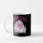Santa's Favorite Hot Mess Funny Christmas  コーヒーマグカップ (左)