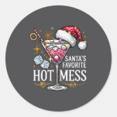 Santa's Favorite Hot Mess Long Sleeve  ラウンドシール (正面)