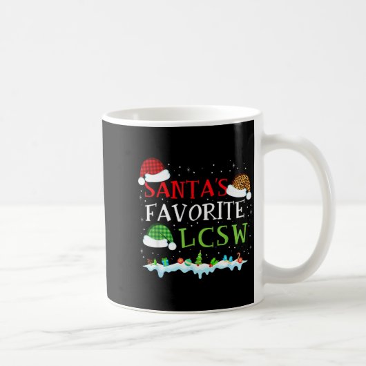 Santa's Favorite Lcsw Fun Christmas コーヒーマグカップ (右)