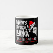 Santa's Favorite Llama Cool Sunglasses Side XMas コーヒーマグカップ (中央)