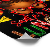 Santa's Favorite Lunch Lady Afro Messy Bun Woman C ポスター (角)