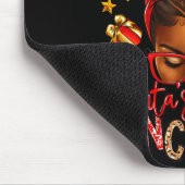 Santa's Favorite Lunch Lady Afro Messy Bun Woman C マウスパッド (コーナー)