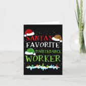 Santa's Favorite Maintenance Worker Fun Christmas カード (正面)