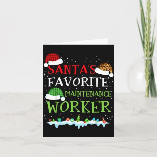 Santa's Favorite Maintenance Worker Fun Christmas  カード (正面)