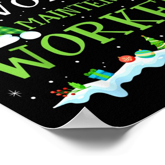 Santa's Favorite Maintenance Worker Fun Christmas  ポスター (角)