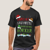 Santa's Favorite Maintenance Worker Fun Christmas Tシャツ (正面)
