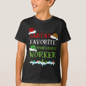 Santa's Favorite Maintenance Worker Fun Christmas  Tシャツ (正面)