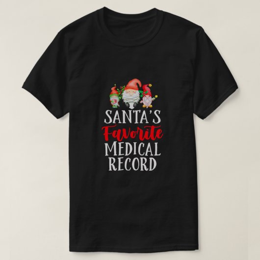 Santa's Favorite Medical Record Funny Christmas Gn Tシャツ (デザイン正面)