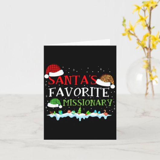 Santa's Favorite Missionary Fun Christmas  カード (黄色い花)