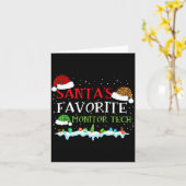Santa's Favorite Monitor Tech Fun Christmas  カード (黄色い花)