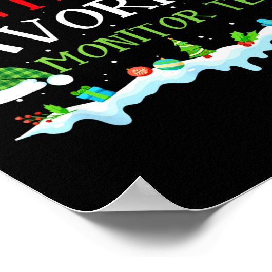 Santa's Favorite Monitor Tech Fun Christmas  ポスター (角)