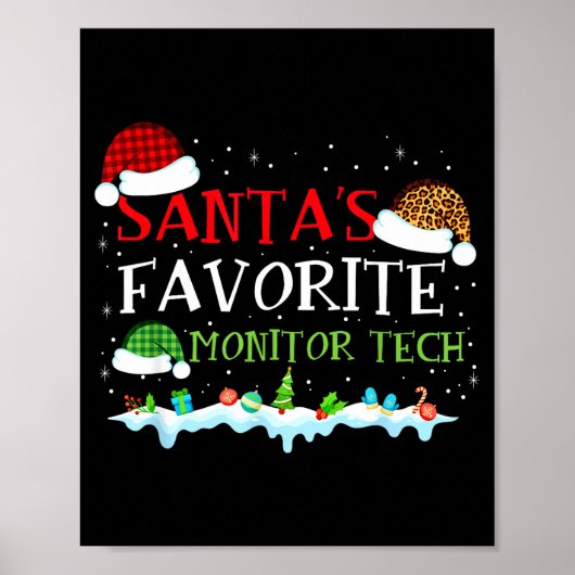 Santa's Favorite Monitor Tech Fun Christmas ポスター (正面)