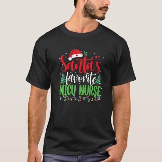 Santa's Favorite Nicu Nurse Christmas Nursing Sant Tシャツ (正面)