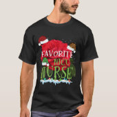 Santa'S Favorite Nicu Nurse Funny Christmas Gift Tシャツ (正面)