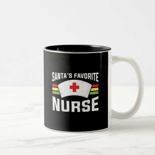 Santa's Favorite Nurse ツートーンマグカップ (右)