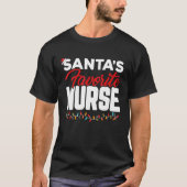 Santa's Favorite Nurse Christmas Nurse Nursing Tシャツ (正面)