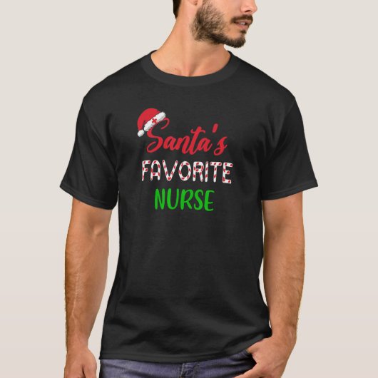 Santas Favorite Nurse     Chritsmas Tシャツ (正面)
