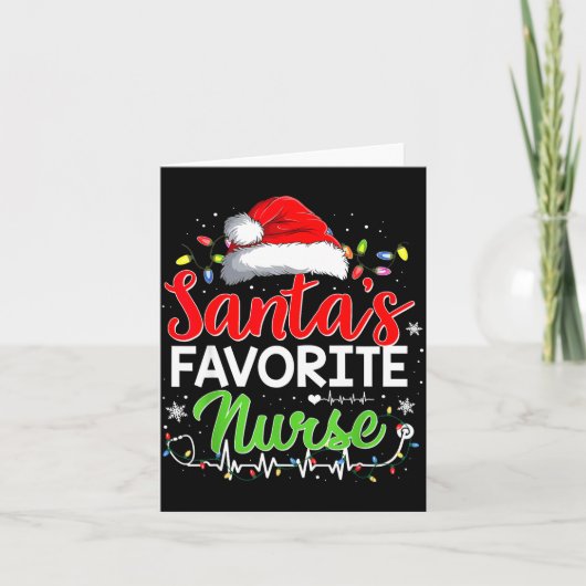 Santa's Favorite Nurse Funny Christmas Nurse Xmas  カード (正面)