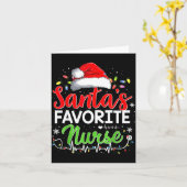 Santa's Favorite Nurse Funny Christmas Nurse Xmas  カード (黄色い花)