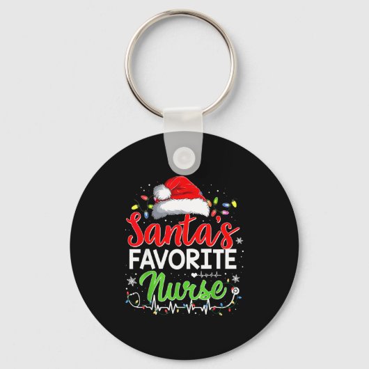 Santa's Favorite Nurse Funny Christmas Nurse Xmas  キーホルダー (正面)