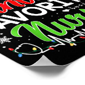 Santa's Favorite Nurse Funny Christmas Nurse Xmas  ポスター (角)