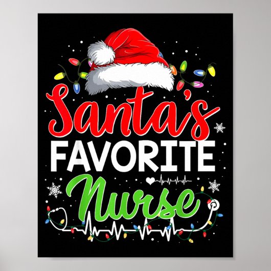 Santa's Favorite Nurse Funny Christmas Nurse Xmas  ポスター (正面)