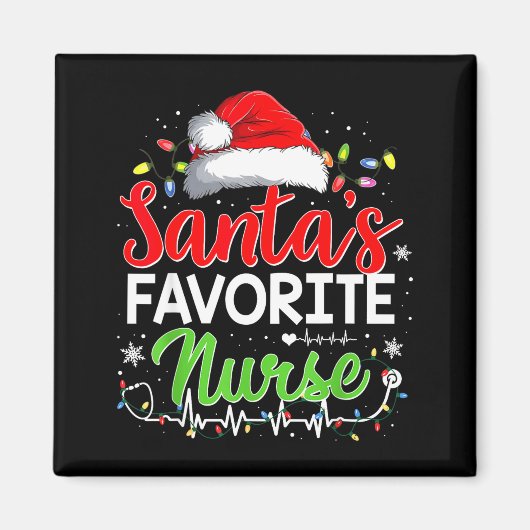 Santa's Favorite Nurse Funny Christmas Nurse Xmas  マグネット (正面)