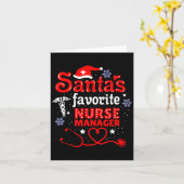 Santas Favorite Nurse Manager Christmas  カード (黄色い花)