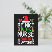 Santa's Favorite Nurse Professional Funny Christma シーズンポストカード (スタンド正面)