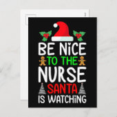 Santa's Favorite Nurse Professional Funny Christma シーズンポストカード (正面/裏面)